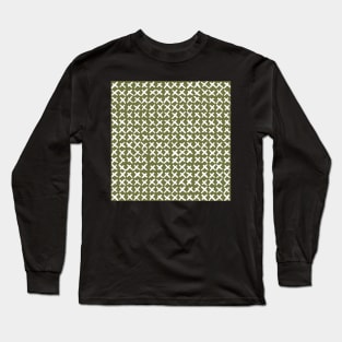 Lines and obliques Joining together in geometric imperfection to create a faux Crosstitch pattern Long Sleeve T-Shirt